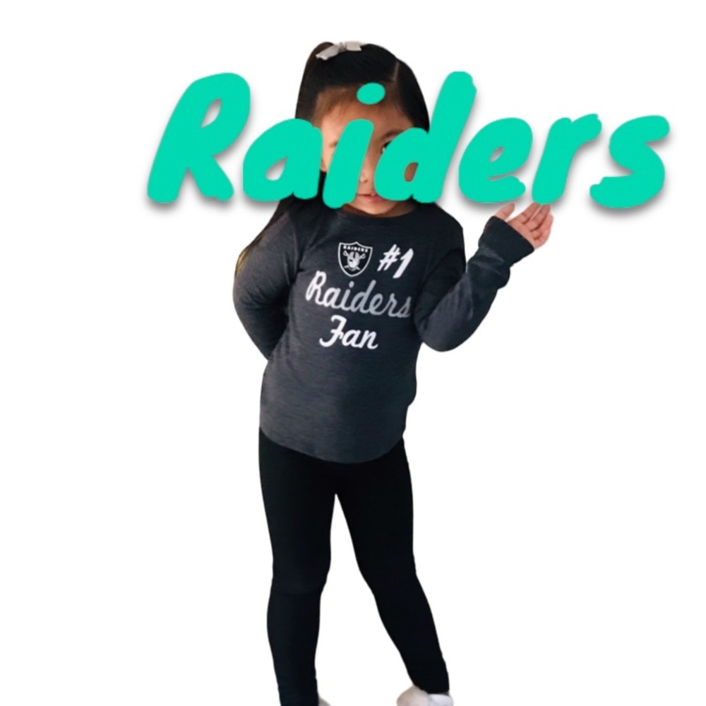 #1 Raiders Fan long sleeve for girls 5t